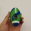 Football Silicone Hand Pipe w/ Glass Bowl Dab Rig Rugby Smoking Accessories Oil Burner Assorted Colors