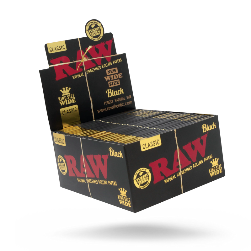 RAW CLASSIC BLACK KING SIZE WIDE ROLLS WITH 3 METERS OF ROLLING PAPER