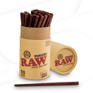 RAW Natural Wood Pokers Small Size 50PK
