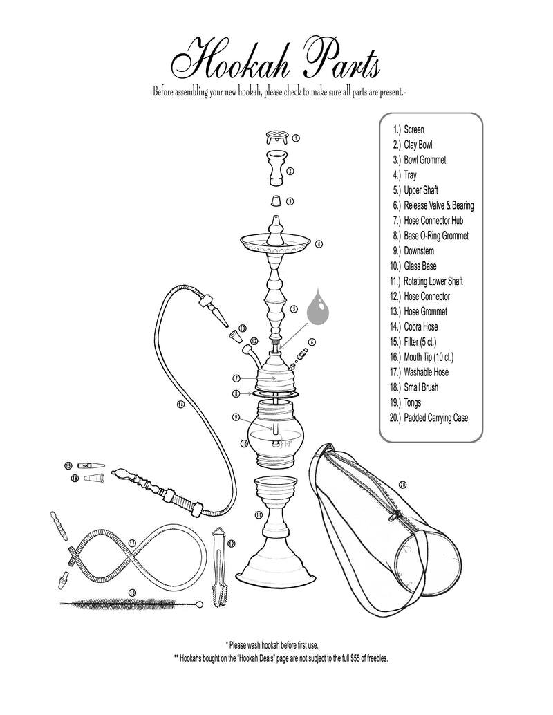 HOOKAH SETUP INSTRUCTIONS