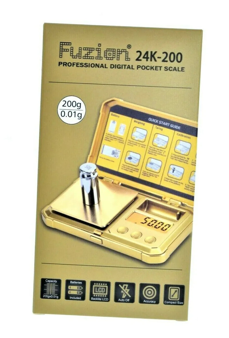 Fuzion Digital Pocket Scale 24K 200g x 0.01g Gold