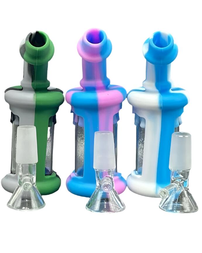 5 Inch MINI Silicone Bong Detachable Water Pipe + SCREENS