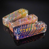 4 inch Handmade Gold Color Changing Square Smoking Bowl Glass Pipes