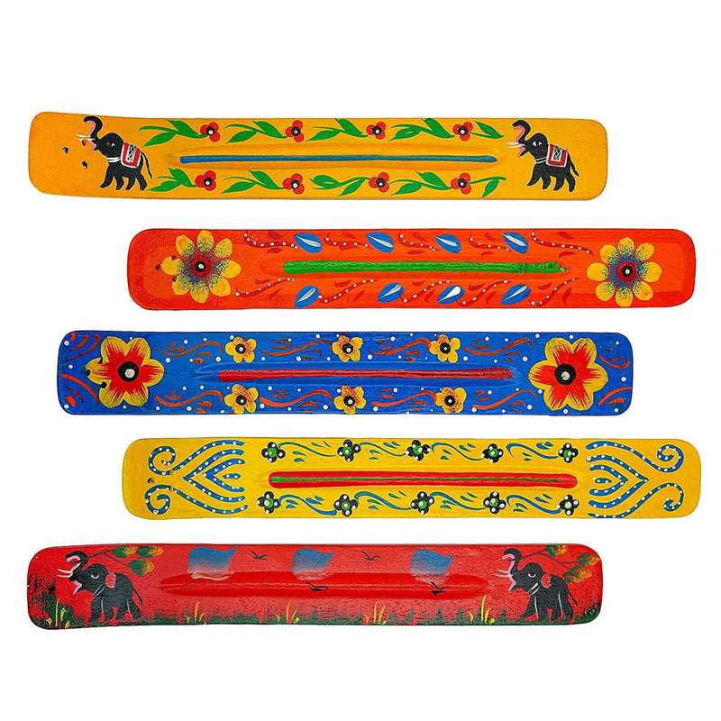 Handmade Wooden Incense Stick Holder Set of 5