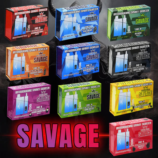SAVAGE THCA Vape  - 8gr D8, D10, HHC & HHCP Cannabinoids