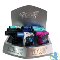 SCORCH TORCH SINGLE TORCH FLINT LGNITER DISPLAY OF 12 ASSORTED COLORS 61333