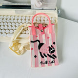 MIX DESIGN KNIT HANDBAG
