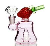 6" STRAWBERRY BONG WITH 14MM MALE BOWL