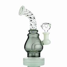 7" EGGPLANT WATER PIPE WITH SHOWER WITH 14MM MALE BOWL