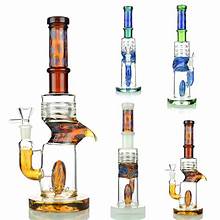 12" Water Pipe Zong Double Glass Tube with Dome Perc and 14mm Male Bowl
