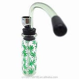 6" Glass Liquor Bottle Water Pipe LEAF DESIGN