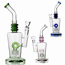 12" Water Pipe Donut Perc Ring Neck 18mm Male Bowl Included