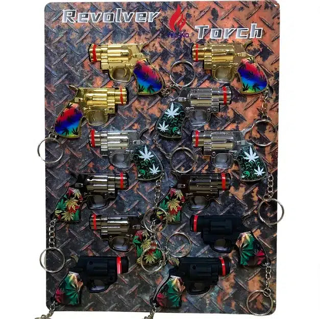 MINI REVOLVER TORCH LIGHTER KEYCHAIN 12/ DISPLAY