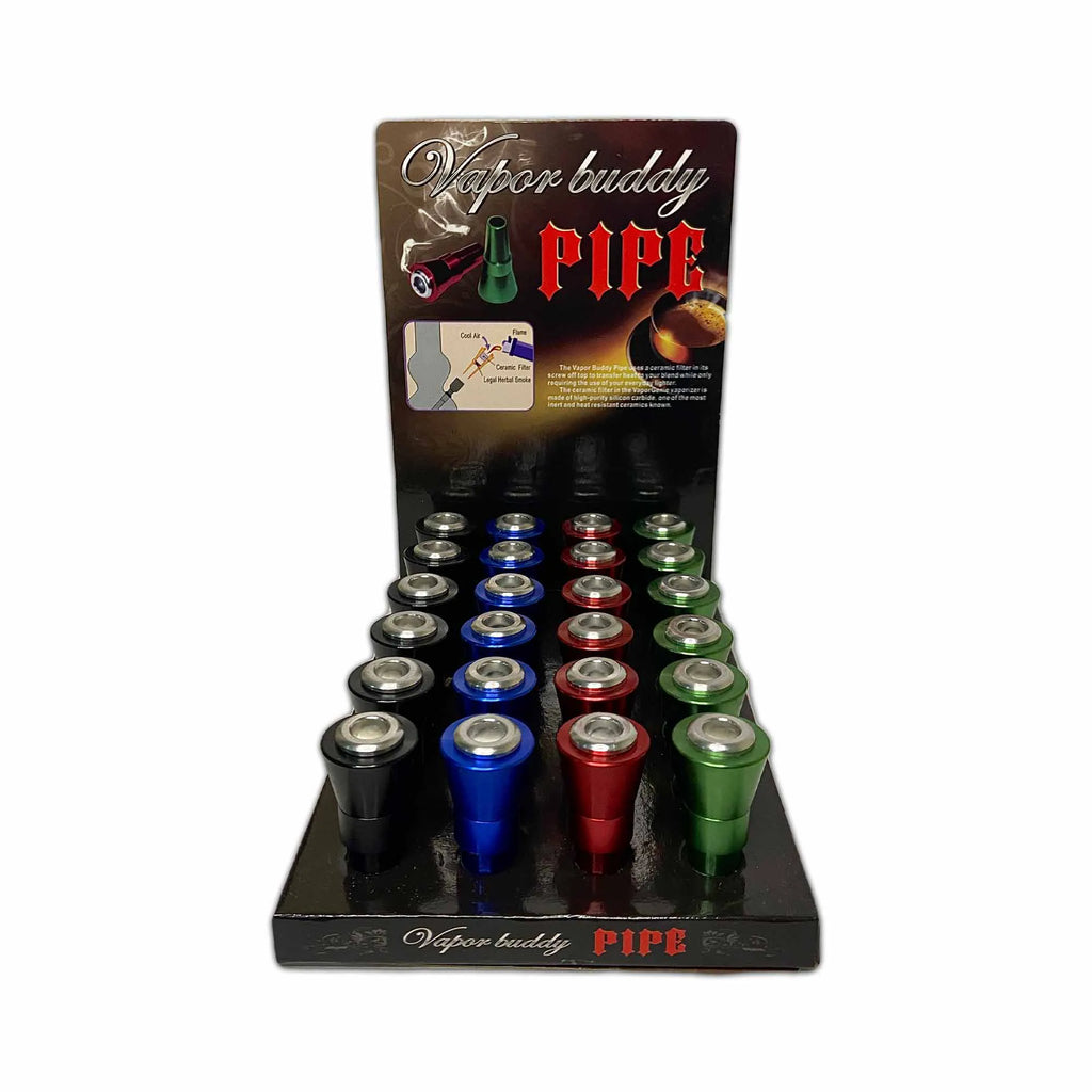 Vapor Buddy Pipe Aluminum Bowl Display 24ct