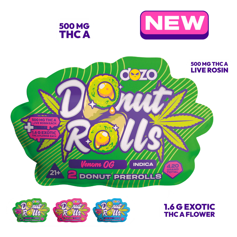 DOZO DONUT PREROLLS + THC-A + LIVE ROSIN + FLOWER - 4.2G