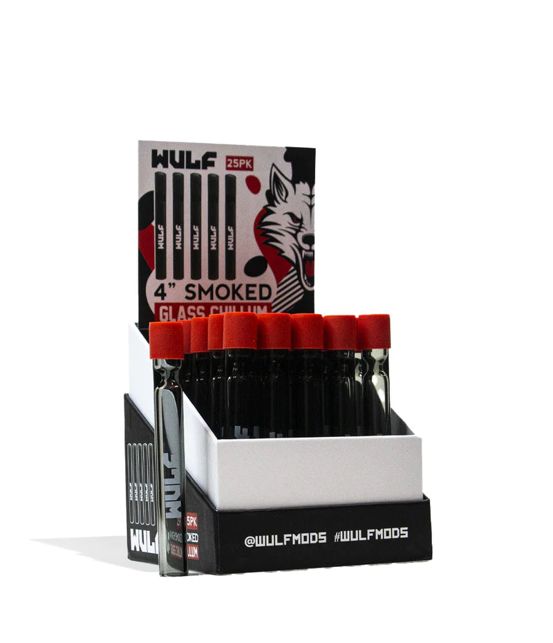WULF MODS SMOKED GLASS CHILLUM 25PK