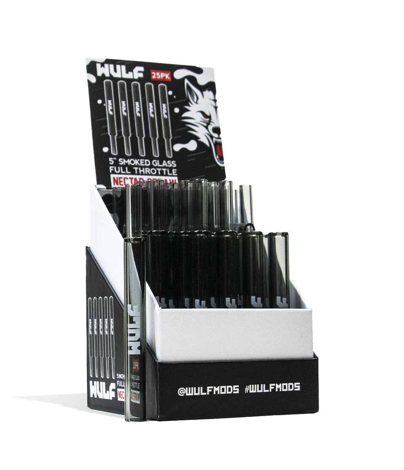 WULF MODS SMOKED GLASS FULL THROTTLE NECTAR STRAW 25PK