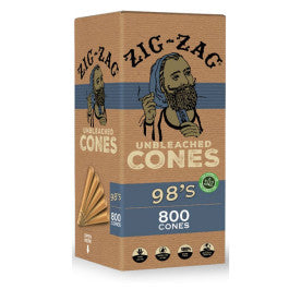 Zig-Zag  98 Unbleached Bulk Cones - 800 Cone