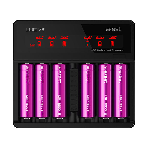 Efest LUC V6 LCD & USB 6 Slots Charger