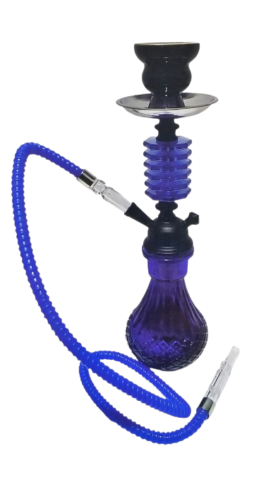 Violet White Blue Black Single Hose Glass Hookah with Hose