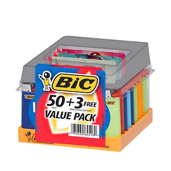 BIC MINI CLASSIC LIGHTERS 50 PLUS 3 BONUS FASHION MINI LIGHTERS