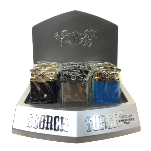SCORCH TORCH FLINT FLIP LIT SLIM LIGHTER DISPLAY OF 12 61581