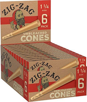 ZIG ZAG 1 1/4 6PK UNBLEACHED CONES