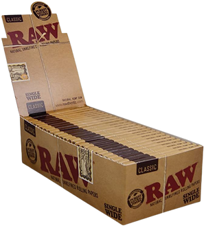 RAW CLASSIC  SINGLE WIDE 25 PER BOX