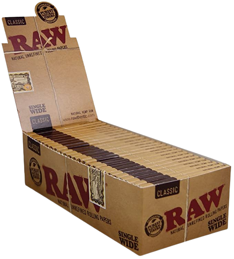 RAW CLASSIC  SINGLE WIDE 25 PER BOX