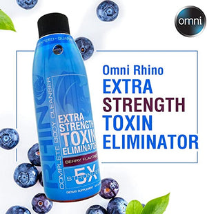 Omni Rhino Extra Strength Toxin Eliminator - Herbal Cleanse Detox Drink - 1 Day Toxin Rid - Weight Loss Support - 5X Stronger - 8 fl oz