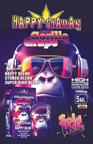 Happy Blend /flavor-Gorilla Grape Indica/5ml Vape Mod