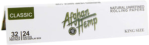 Afghan Hemp Classic Natural Unrefined Rolling Papers  King Size - (24 Pack Bulk Display Box)