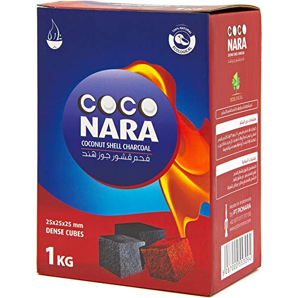 Coco Nara Coconut Shell Hookah Charcoal Flat 1KG