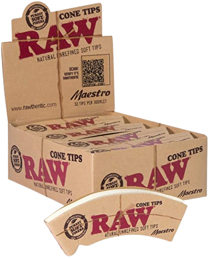ROLLIG PAPERS:RAW CONE TIPS perfecto 24 PER BOX ( 1514 )