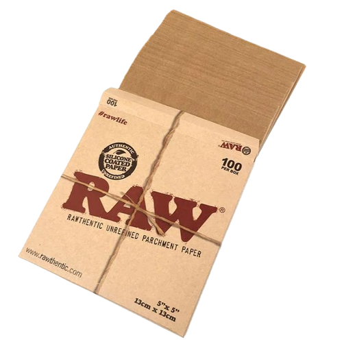 RAW RAWTHENTIC UNREFINED PARCHMENT PAPER 5"X5" 13cmX 13cm 100 PER BOX