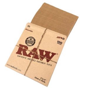 RAW RAWTHENTIC UNREFINED PARCHMENT PAPER 5"X5" 13cmX 13cm 100 PER BOX