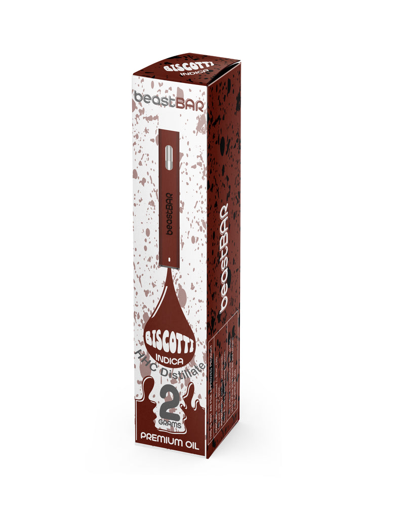 DELTA 8 DISTILLATE:BEASTBAR DELTA 8 6 PACK 2G BISCOTTI INDICA