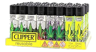 CLIPPER REUSABLE LIGHTER CHEVRON LEAVES