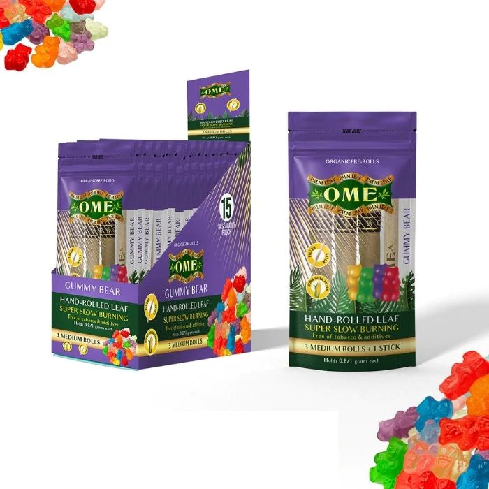 OME GUMMY BEAR HAND ROLLING LEAF 3 MEDIUM ROLLING +1 STICK