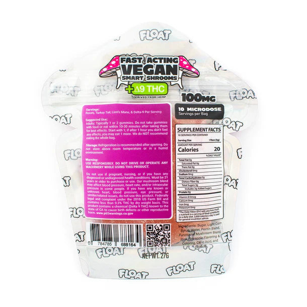 Float Mushroom Gummies - Trippy Hippy (Pink Pineapple) (10pcs/bag)