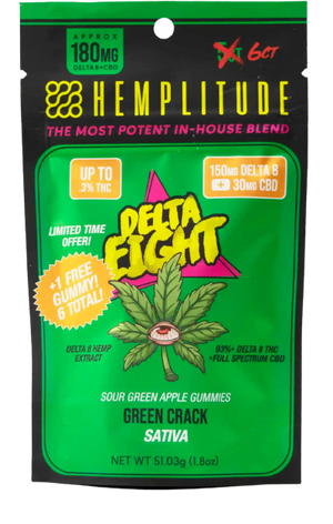 HEMPLITUDE GUMMIES GREEN CRACK 180MG 8PCS