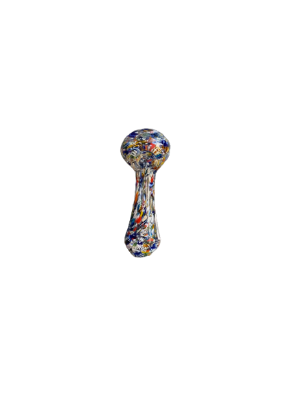 HAND PIPE:Glass Hand PIpe Rainbow Spotted paint