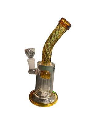 8" GLASS WATER PIPE CURVED NECK