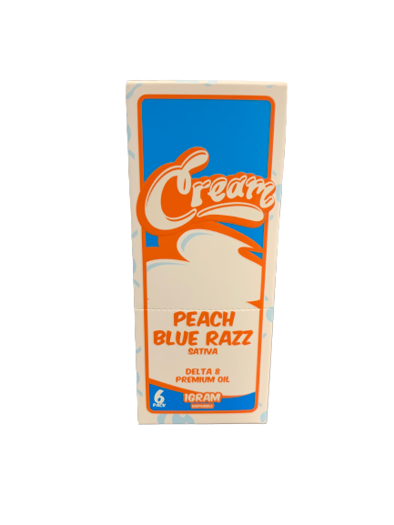 CREAM DELTA 8 DISP PEACH BLUE RAZZ 6 CT