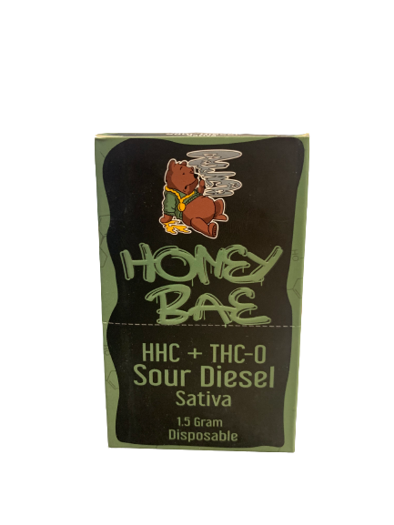 HHC+THC-0:HONEYBAE HHC+ THC-0 DISPOSABLE 1.5G SOUR DIESEL SATIVA