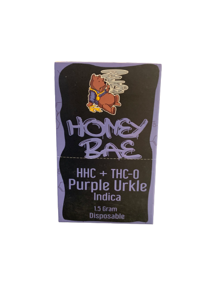 HHC+THC-0:HONEYBAE HHC+ THC-0 DISPOSABLE 1.5G PURPLE URKLE INDICA