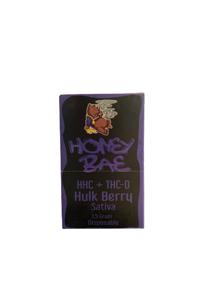HHC+THC-0:HONEYBAE HHC+ THC-0 DISPOSABLE 1.5G HULK BERRY SATIVA