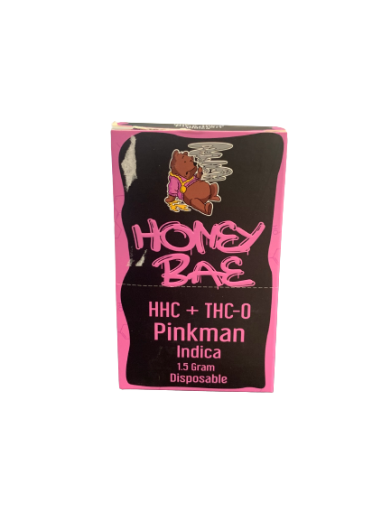 HHC+THC-0:HONEYBAE HHC+ THC-0 DISPOSABLE 1.5G PINKMAN INDICA