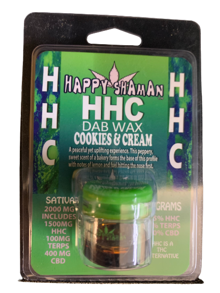HAPPY SHAMAN HHC DAB WAX COOKIES & CREAM  2 GRAM SATIVA