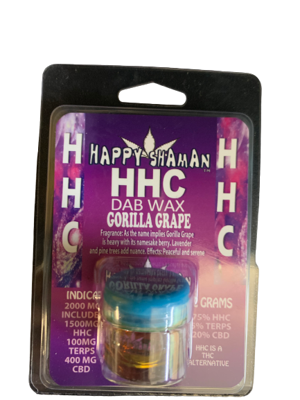 HAPPY SHAMAN HHC DAB WAX GORILLA GRAPE  2 GRAM INDICA
